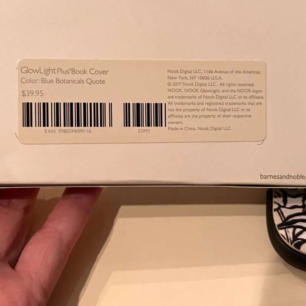 Barnes & Noble Nook GlowLight Plus‎ Cover Jane Austen Theme (e/x) (NEW)